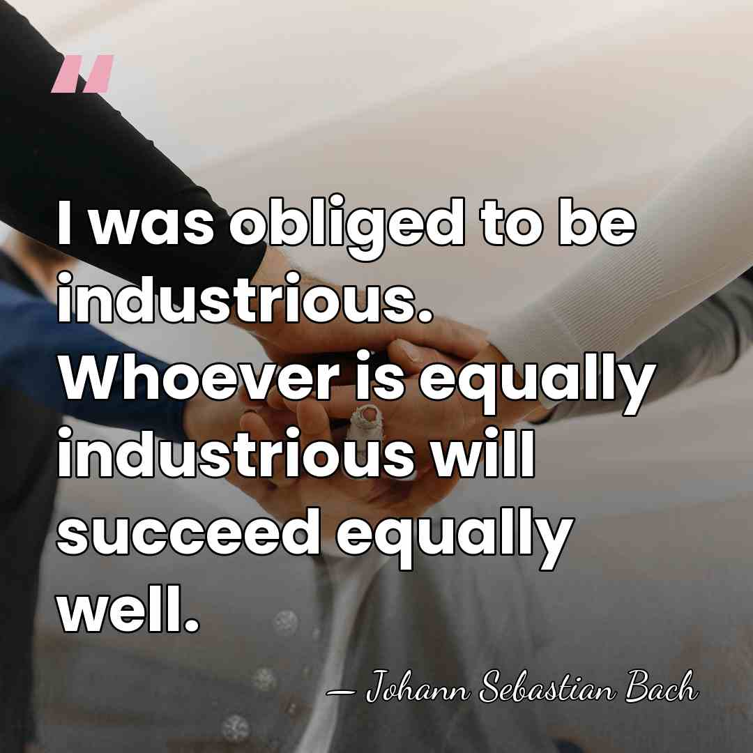 I was obliged to be industrious. Whoever is equally industrious will succeed&hellip; - Johann Sebastian Bach