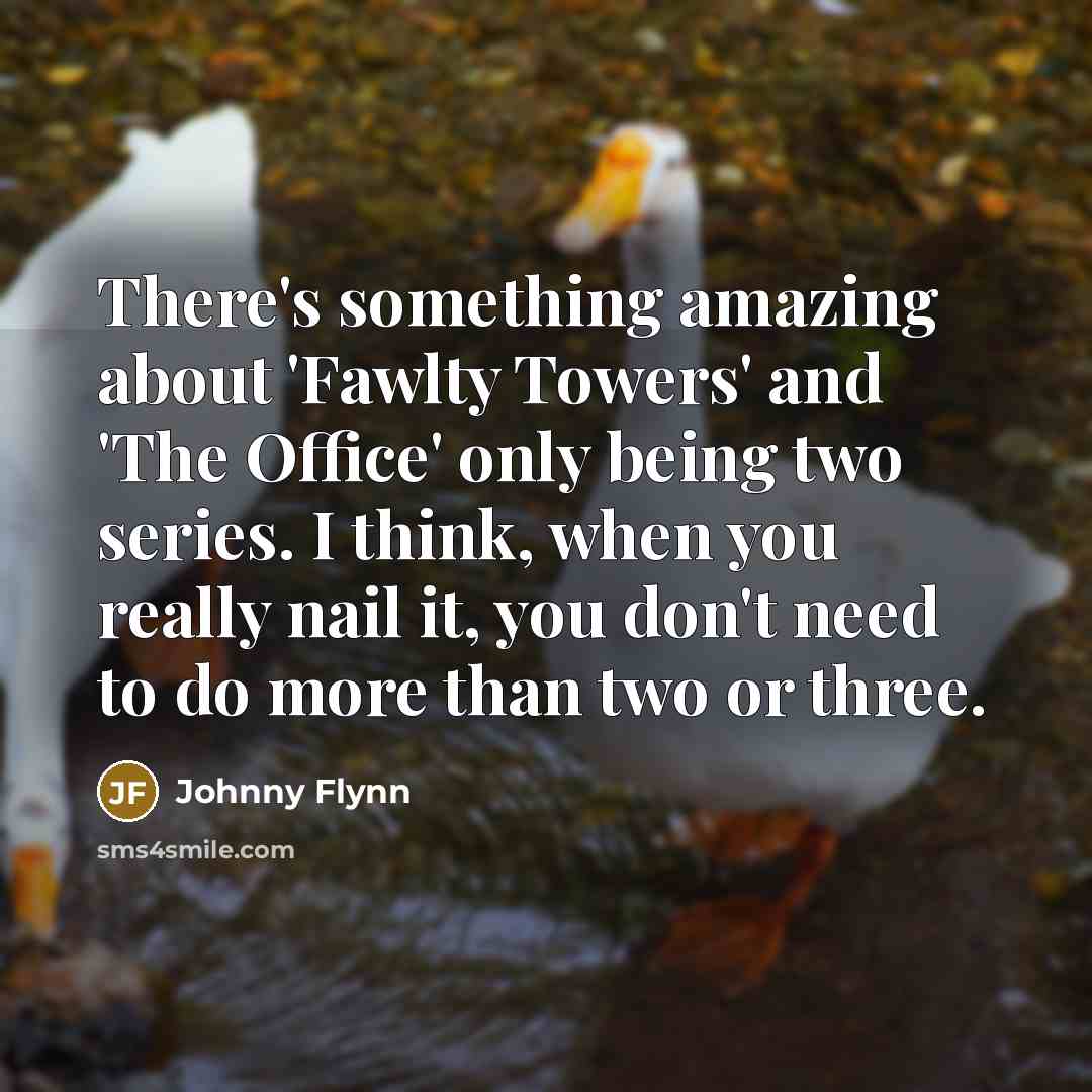 “There's something amazing about 'Fawlty Towers' and 'The Office' only…” quote by Johnny Flynn