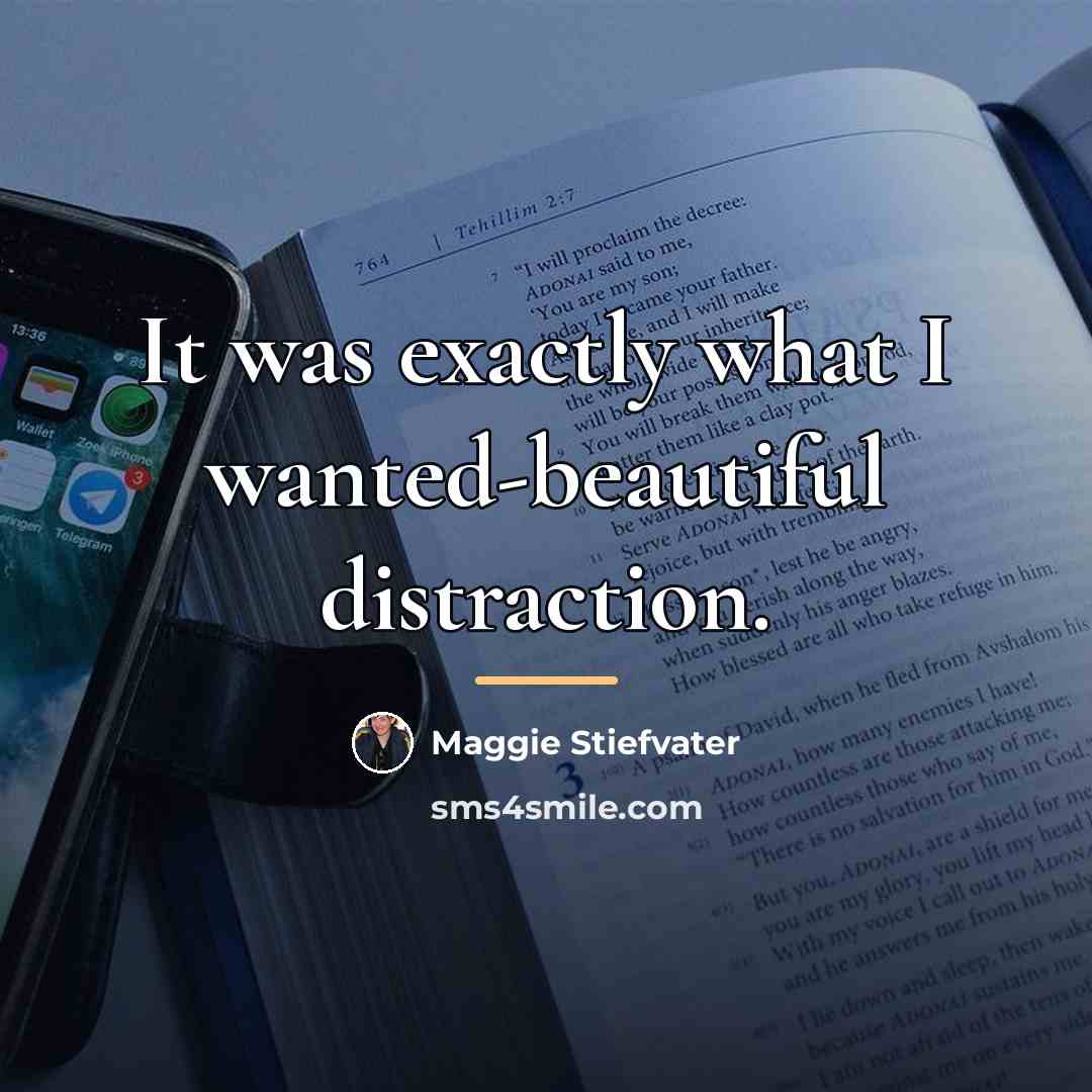 “It was exactly what I wanted-beautiful distraction.…” quote by Maggie Stiefvater