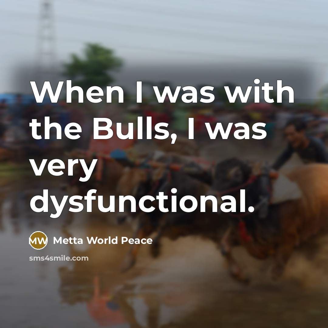 “When I was with the Bulls, I was very dysfunctional.…” quote by Metta World Peace