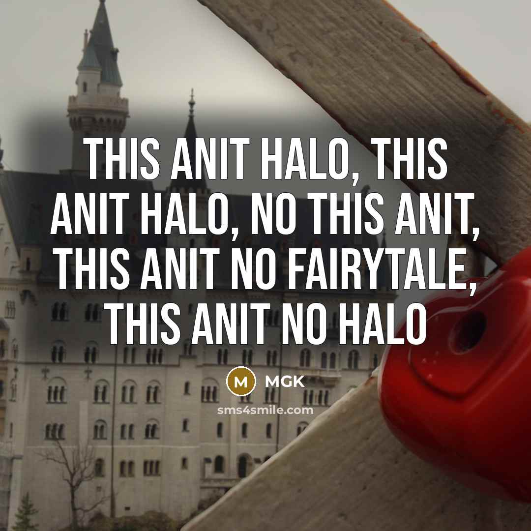 “This anit halo, this anit halo, no this anit, this…” quote by MGK