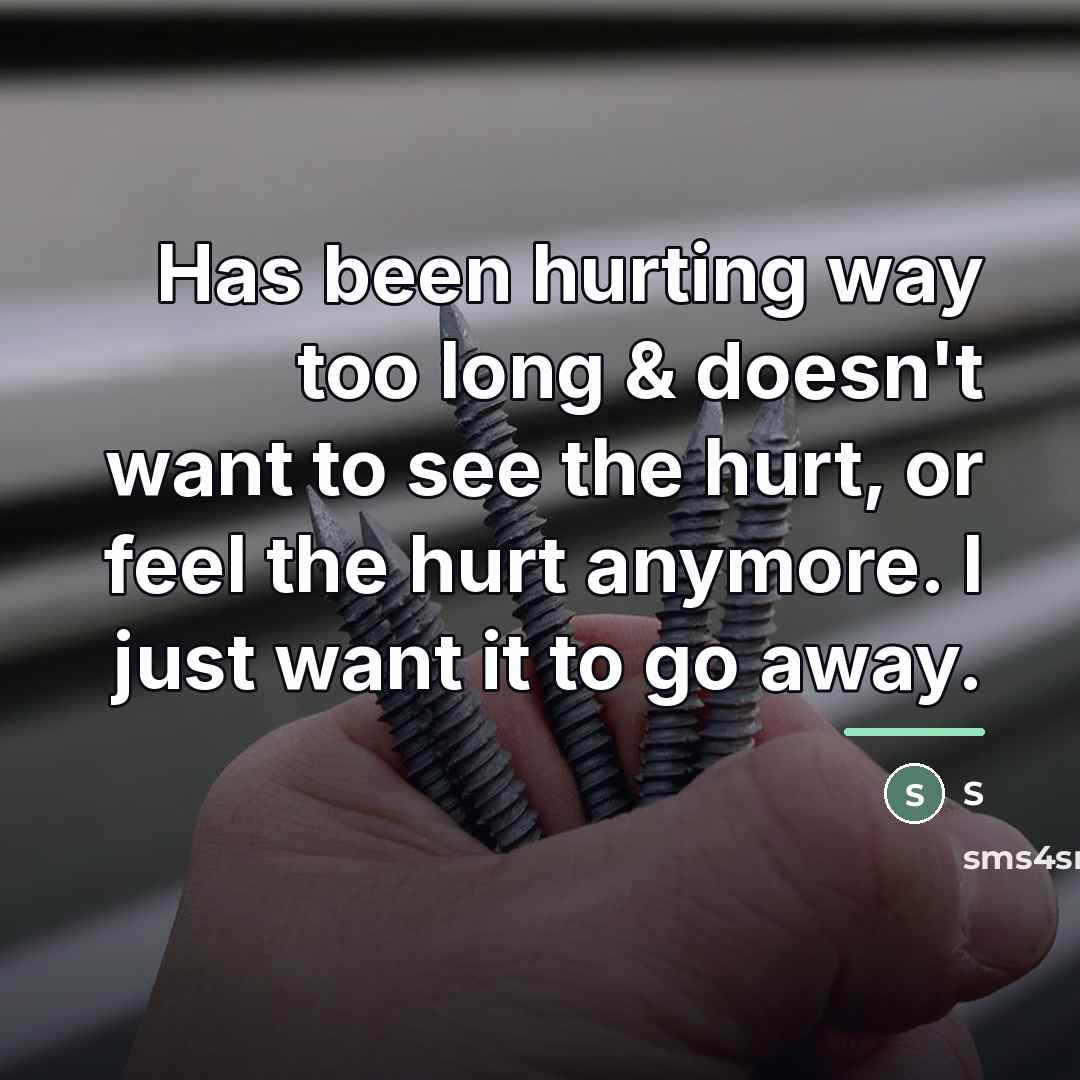 “Has been hurting way too long & doesn't want to…” quote by S