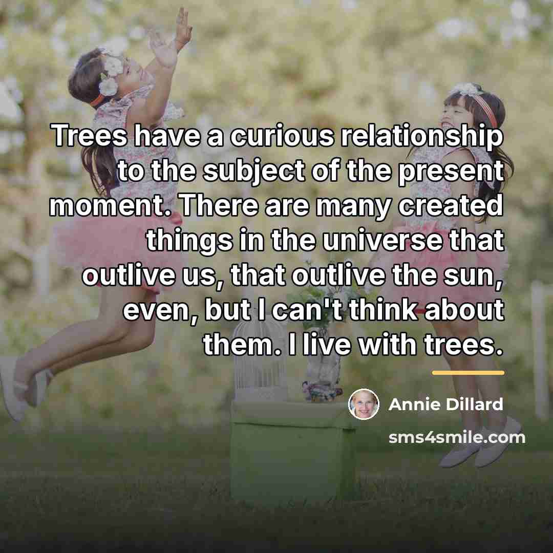 “Trees have a curious relationship to the subject of the…” quote by Annie Dillard