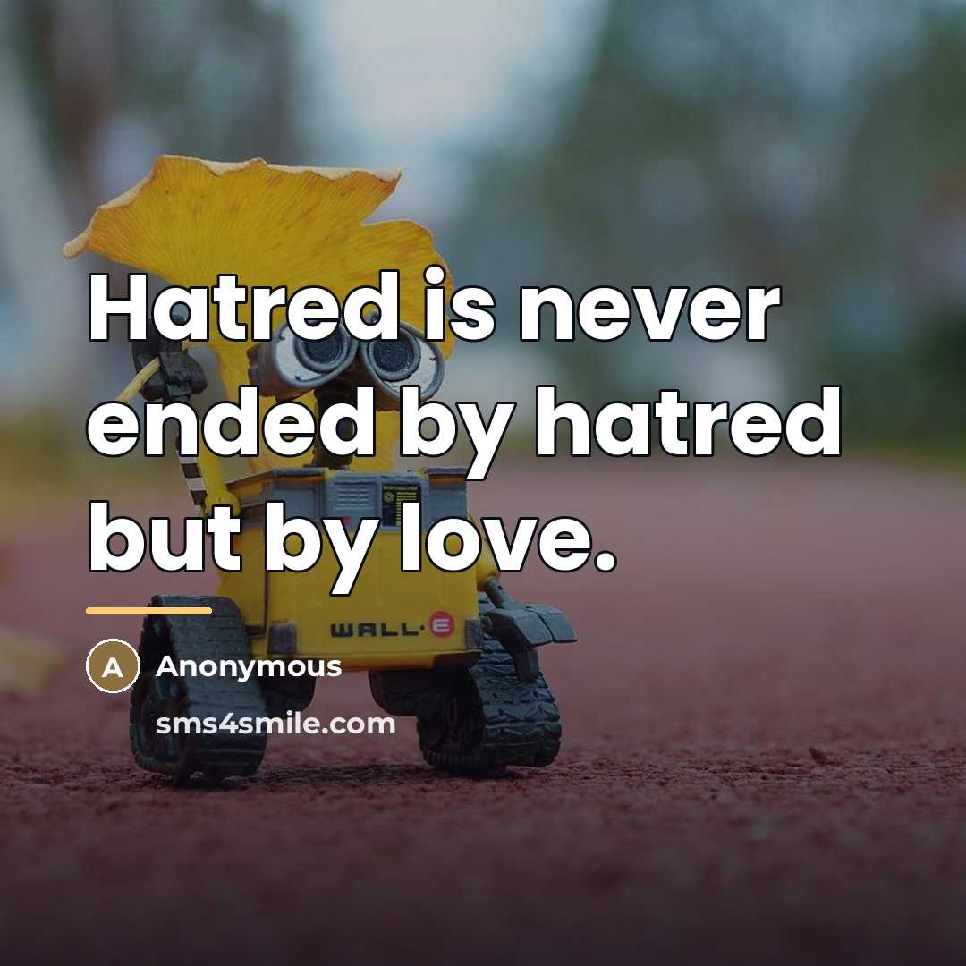 “Hatred is never ended by hatred but by love.…” quote by Anonymous
