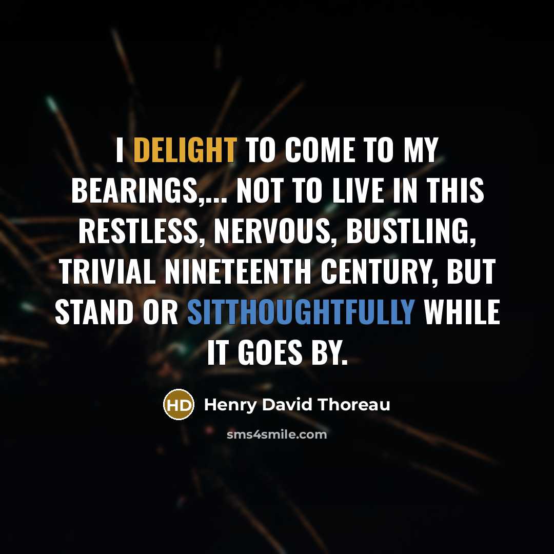 “I delight to come to my bearings,... not to live…” quote by Henry David Thoreau