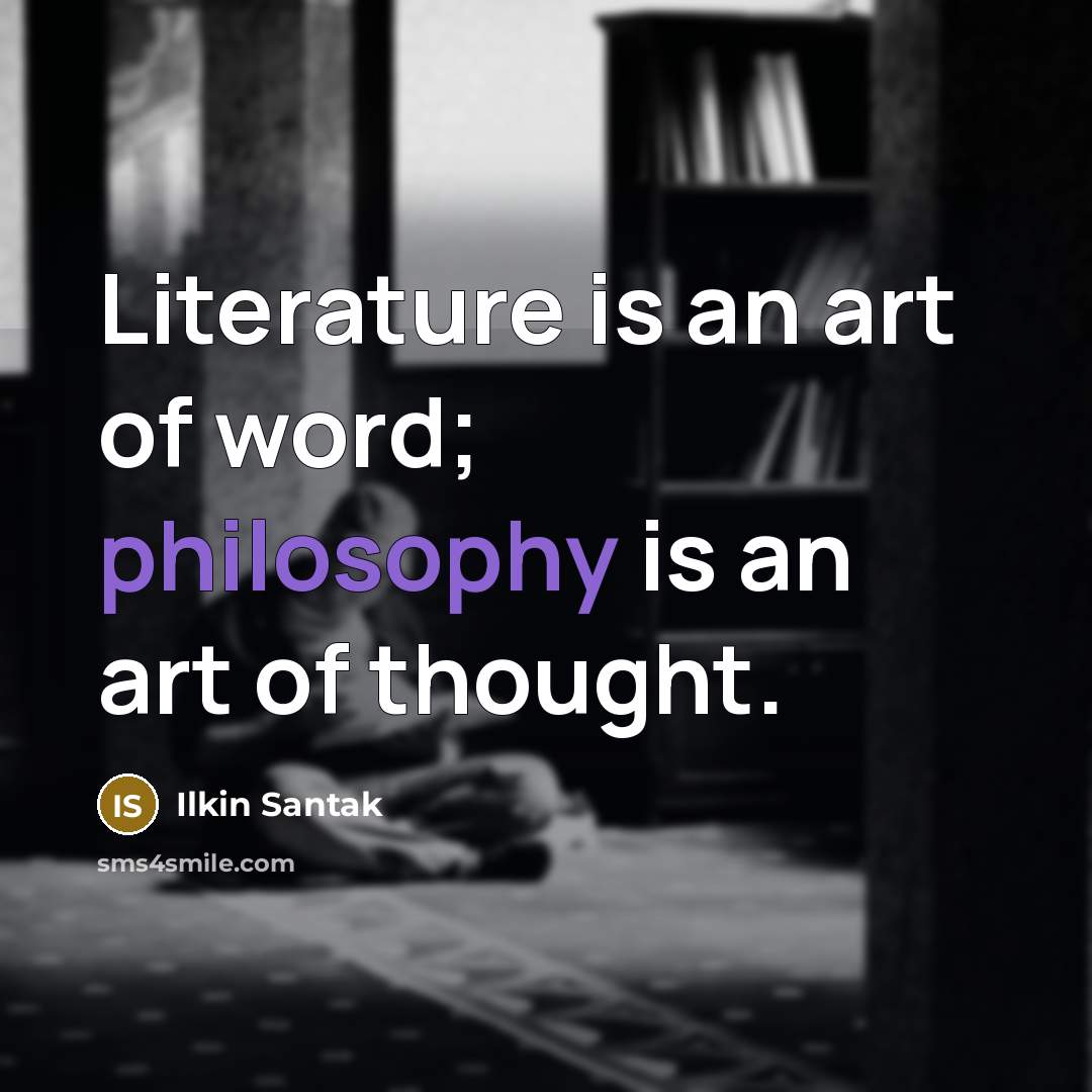 “Literature is an art of word; philosophy is an art…” quote by Ilkin Santak
