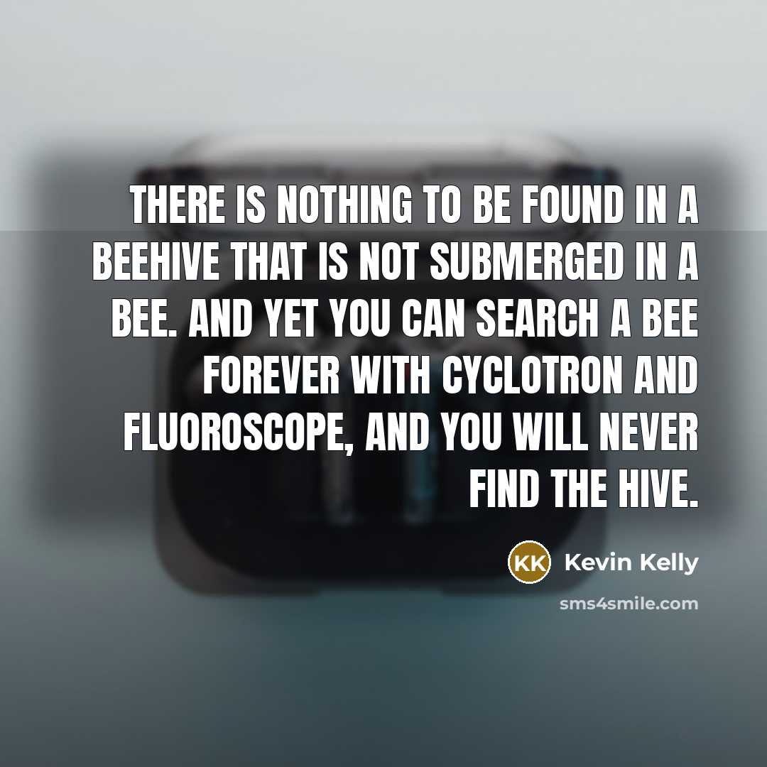 “There is nothing to be found in a beehive that…” quote by Kevin Kelly