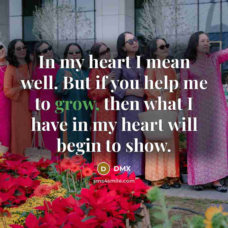 “In my heart I mean well. But if you help…” quote by DMX