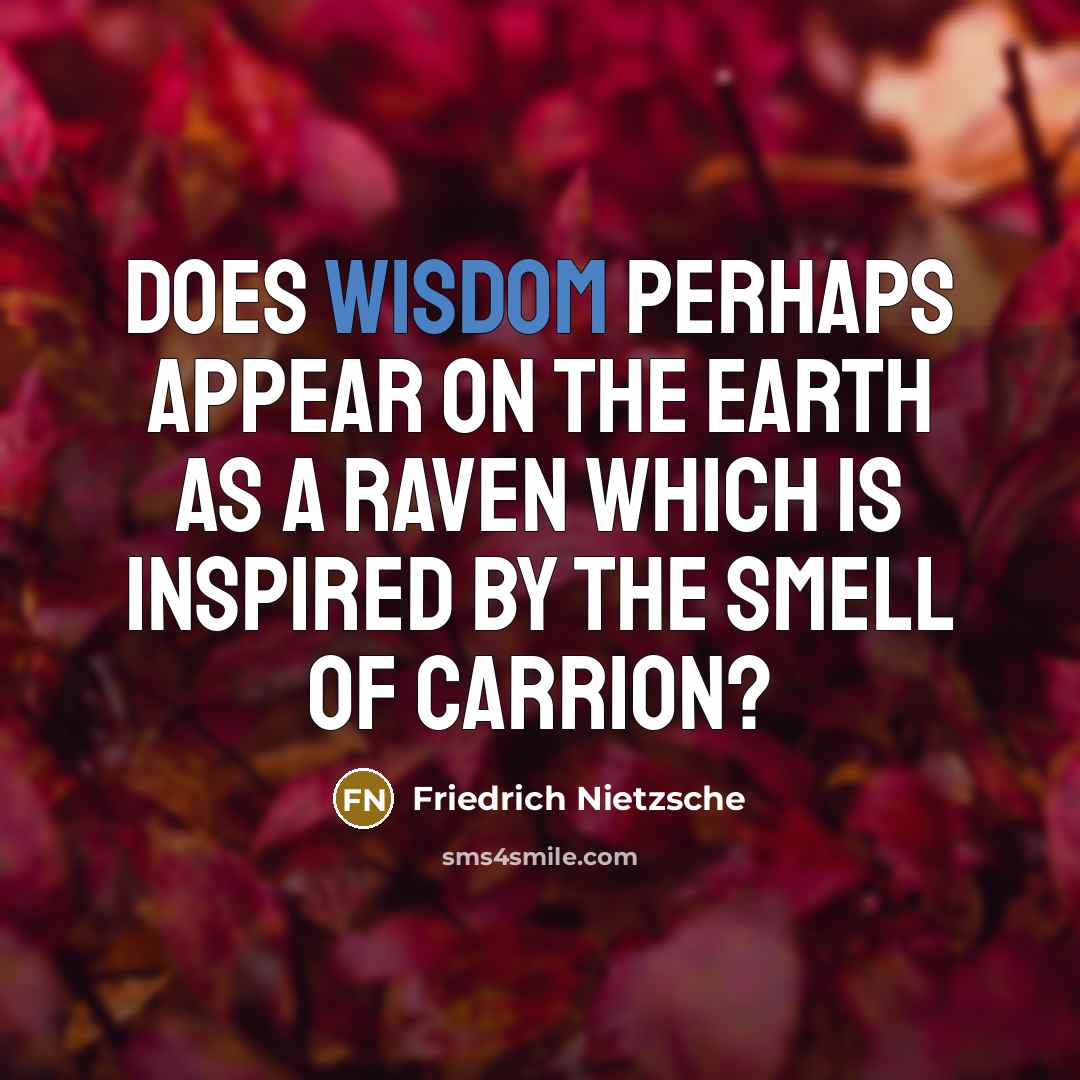 “Does wisdom perhaps appear on the earth as a raven…” quote by Friedrich Nietzsche