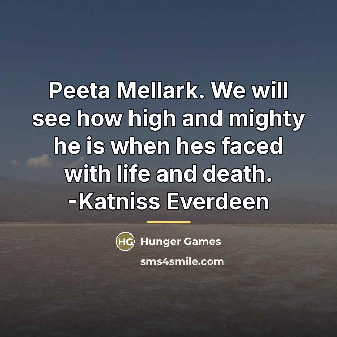 “Peeta Mellark. We will see how high and mighty he…” quote by Hunger Games