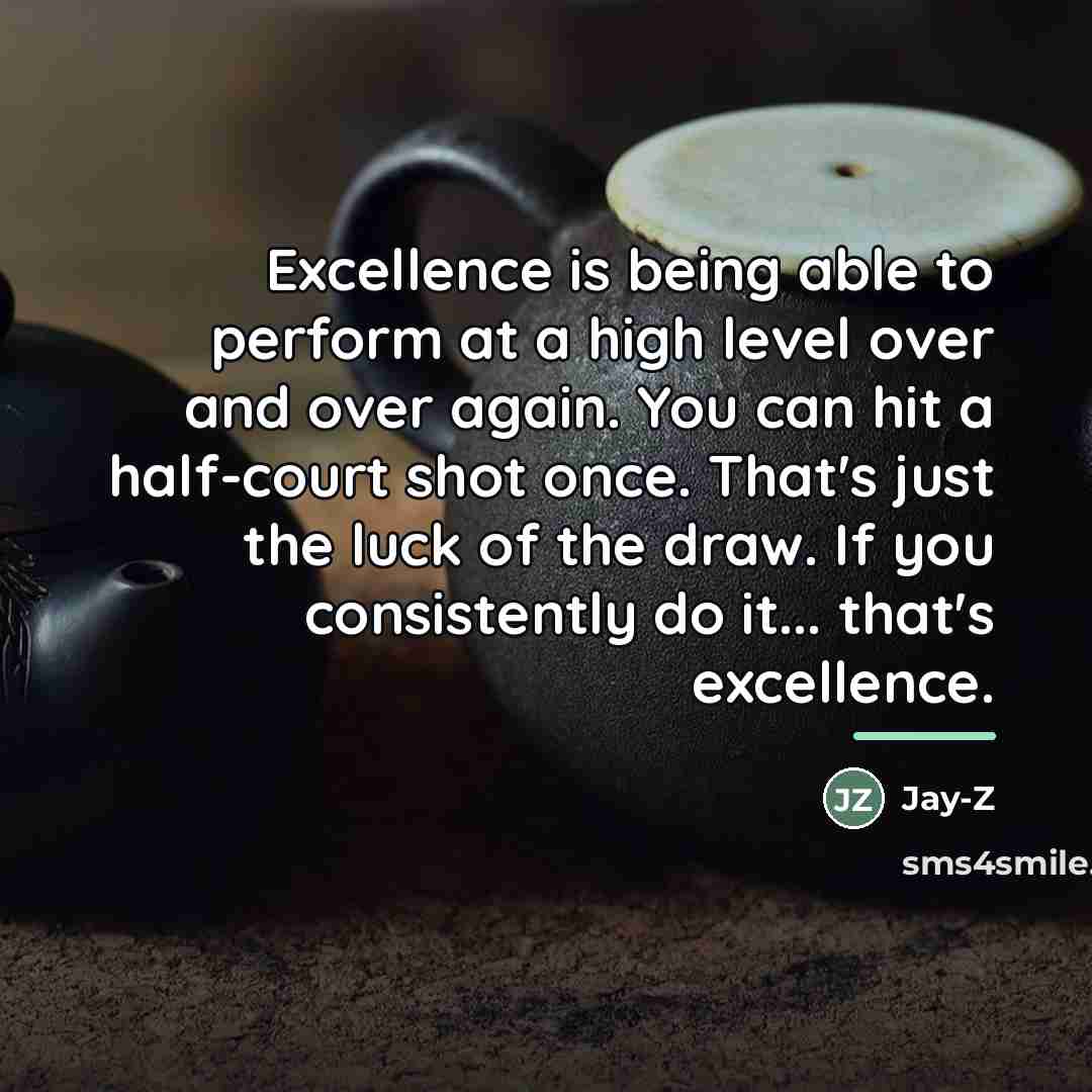 “Excellence is being able to perform at a high level…” quote by Jay-Z