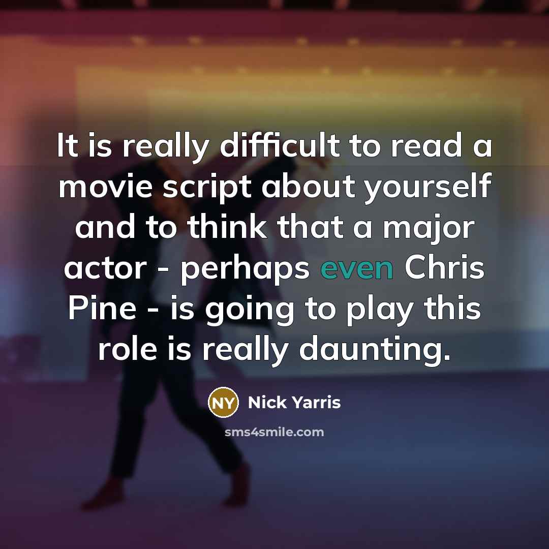 “It is really difficult to read a movie script about…” quote by Nick Yarris