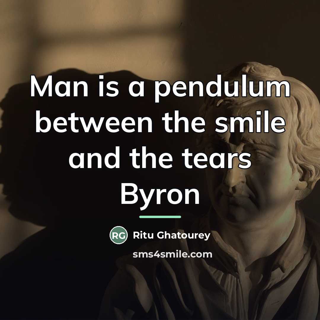 “Man is a pendulum between the smile and the tears…” quote by Ritu Ghatourey