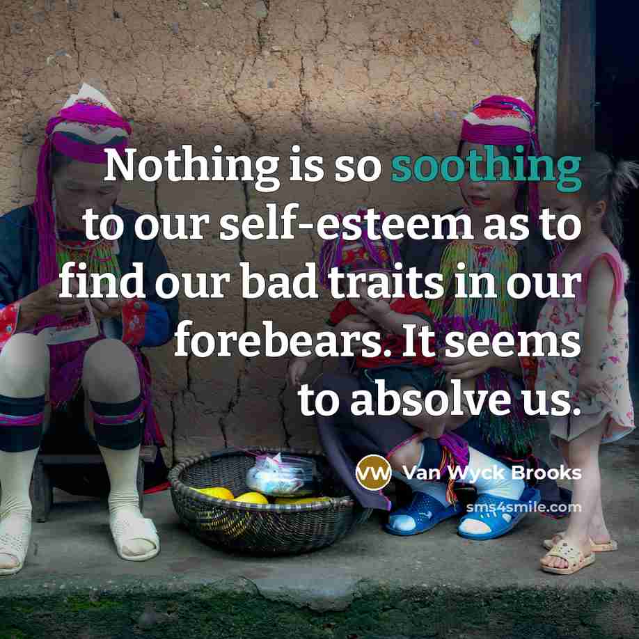 “Nothing is so soothing to our self-esteem as to find…” quote by Van Wyck Brooks