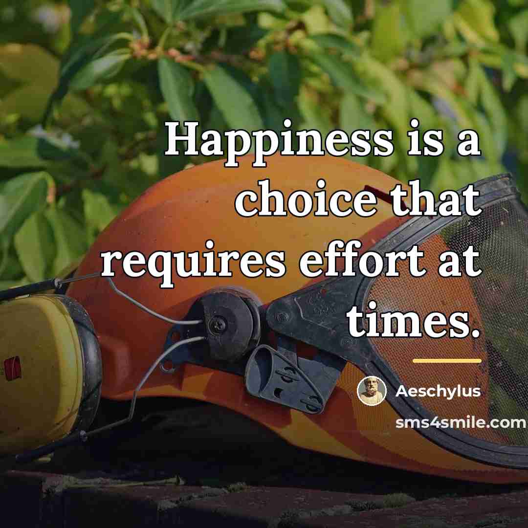 “Happiness is a choice that requires effort at times.…” quote by Aeschylus