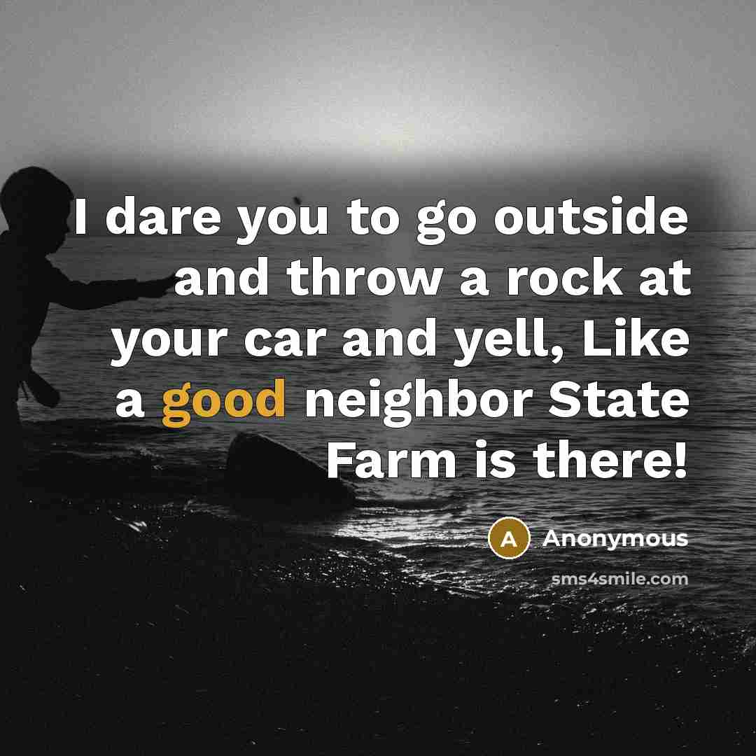 “I dare you to go outside and throw a rock…” quote by Anonymous