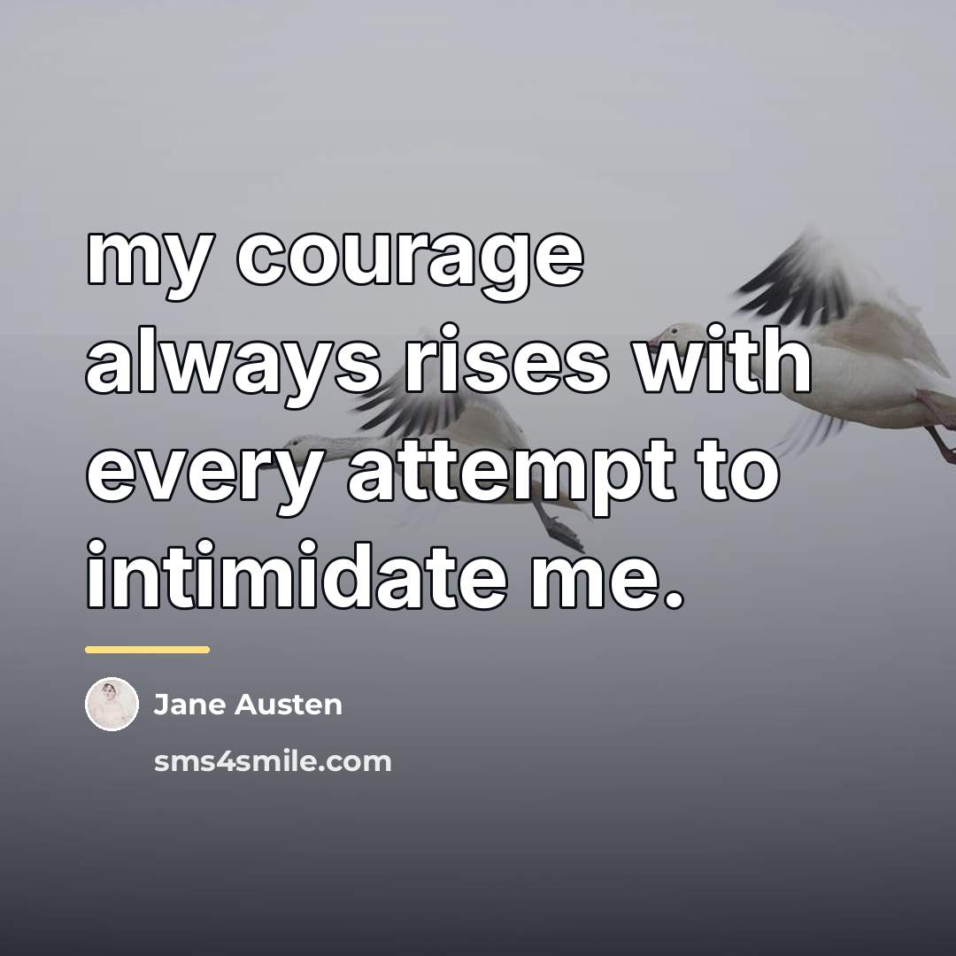 “my courage always rises with every attempt to intimidate me.…” quote by Jane Austen