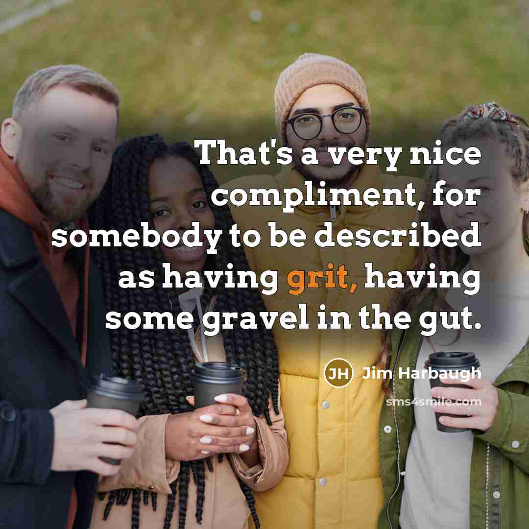 “That's a very nice compliment, for somebody to be described…” quote by Jim Harbaugh