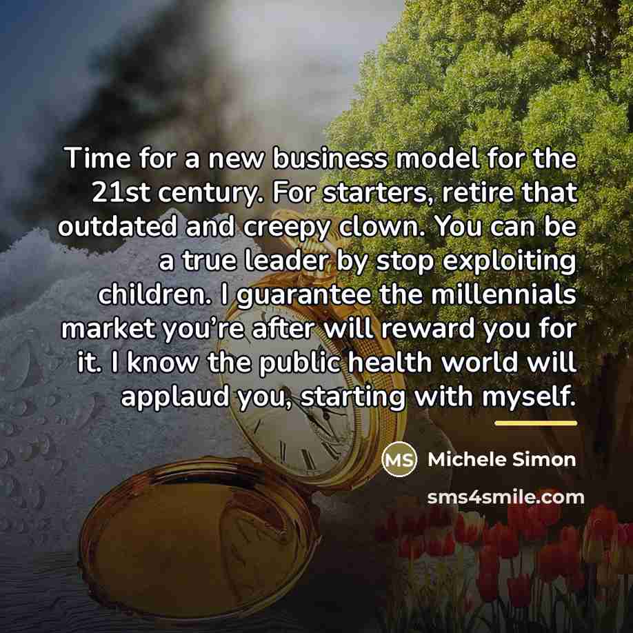 “Time for a new business model for the 21st century.…” quote by Michele Simon
