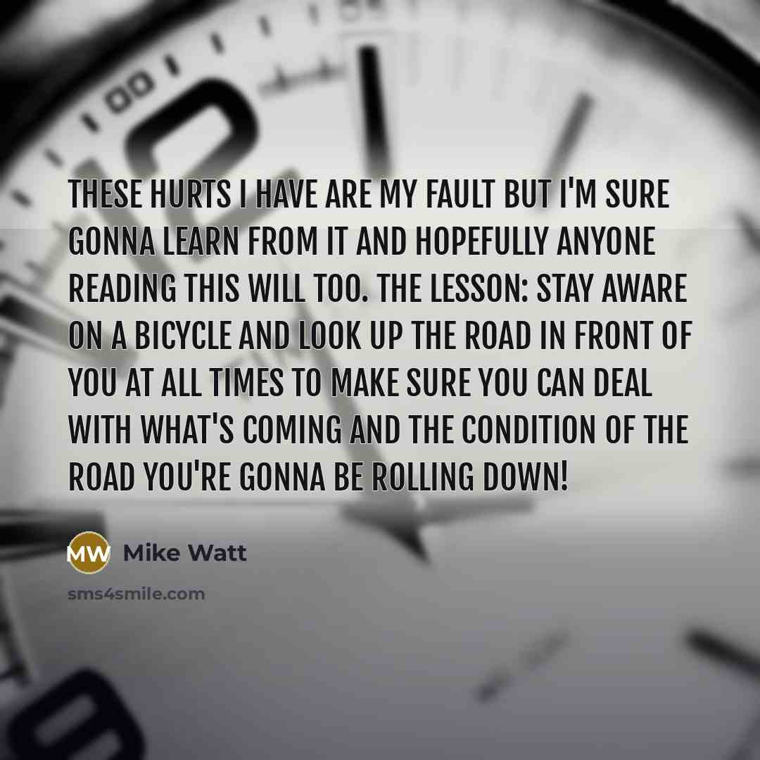 “These hurts I have are my fault but I'm sure…” quote by Mike Watt