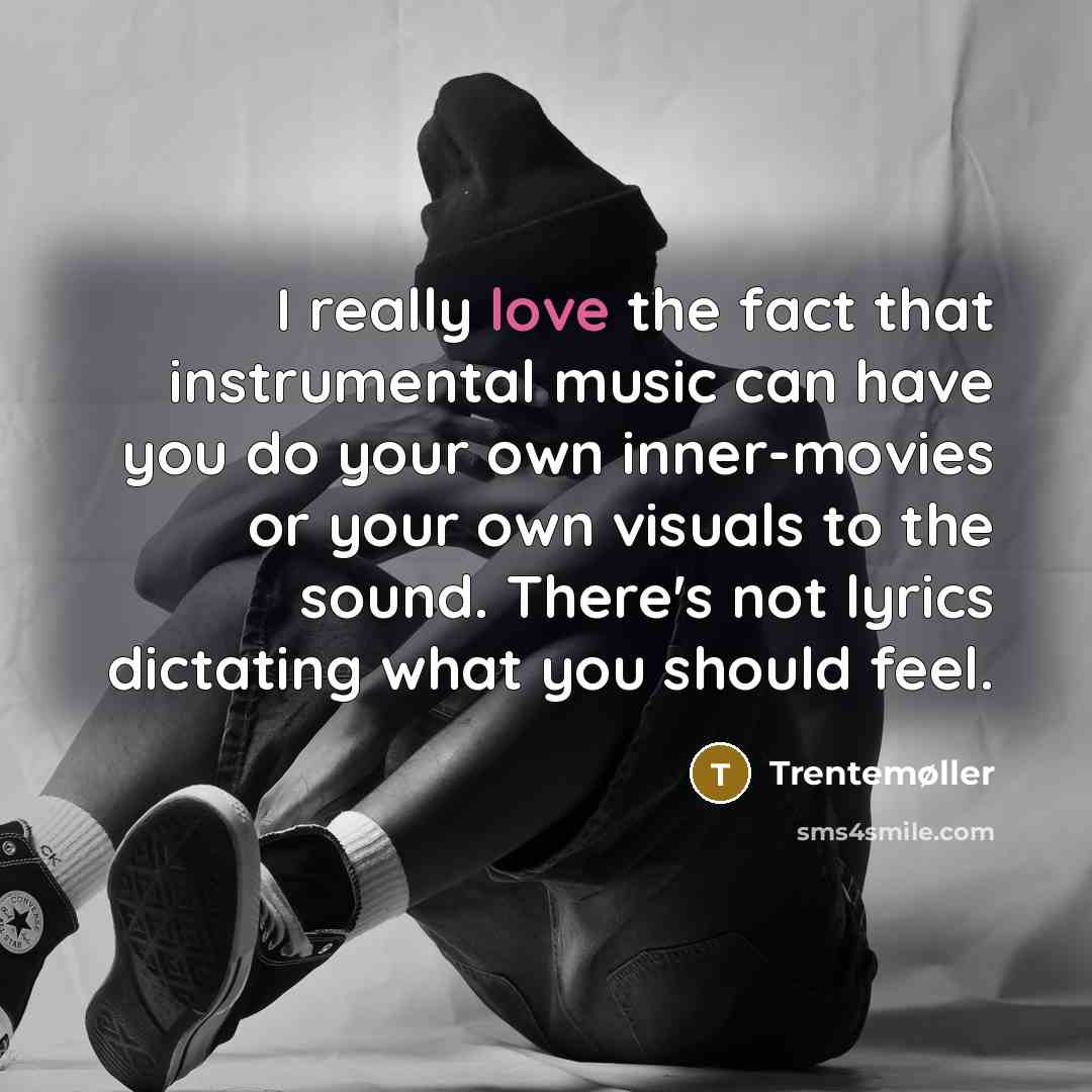 “I really love the fact that instrumental music can have…” quote by Trentemøller