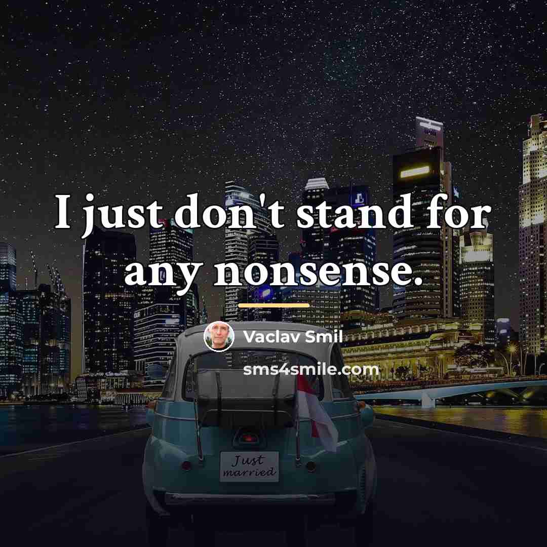 “I just don't stand for any nonsense.…” quote by Vaclav Smil