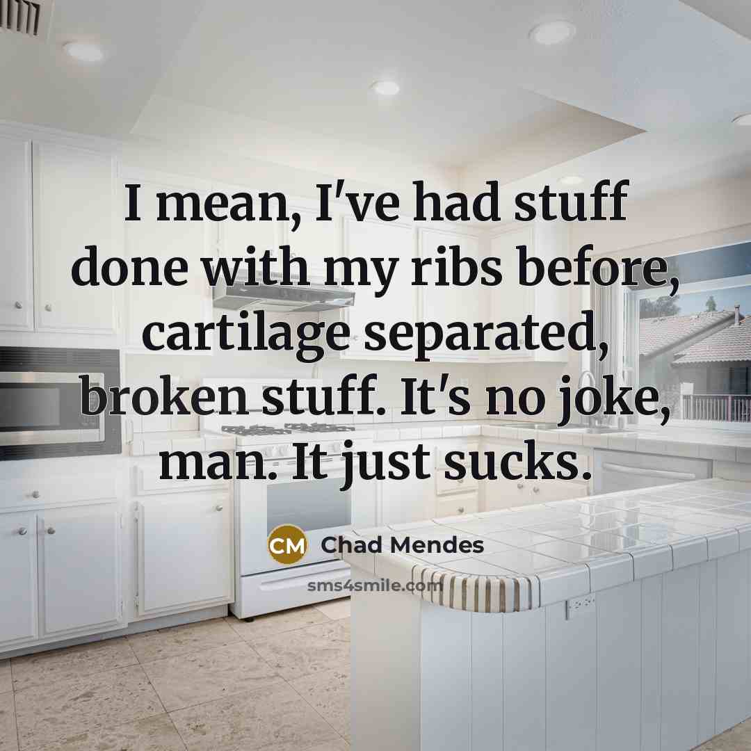 “I mean, I've had stuff done with my ribs before,…” quote by Chad Mendes