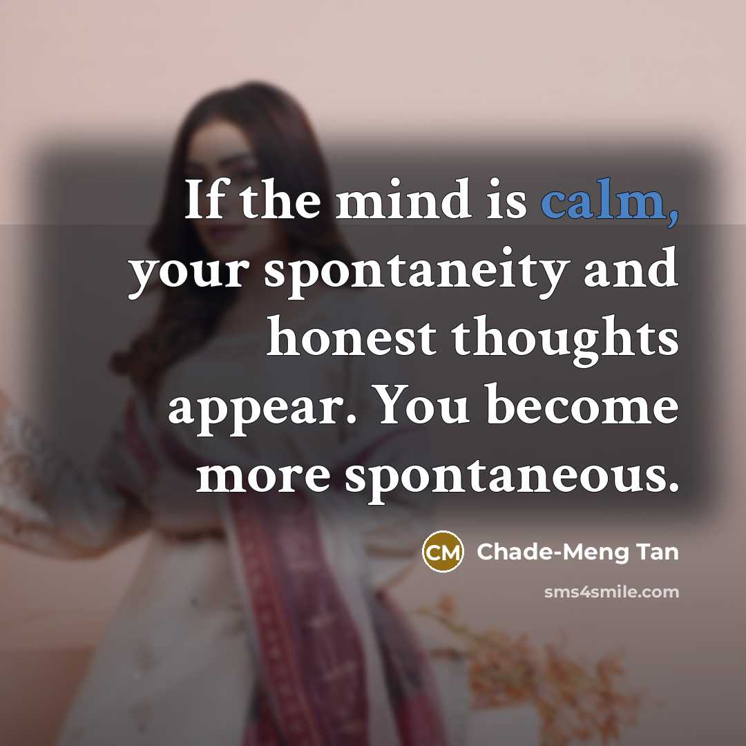 “If the mind is calm, your spontaneity and honest thoughts…” quote by Chade-Meng Tan
