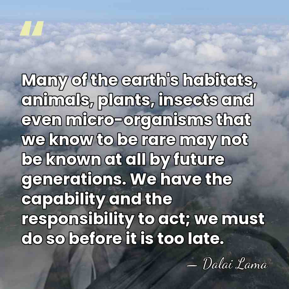 Many of the earth's habitats, animals, plants, insects and even micro-organisms that&hellip; - Dalai Lama