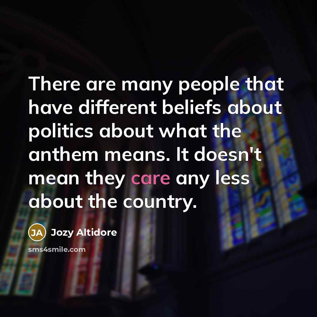 “There are many people that have different beliefs about politics…” quote by Jozy Altidore