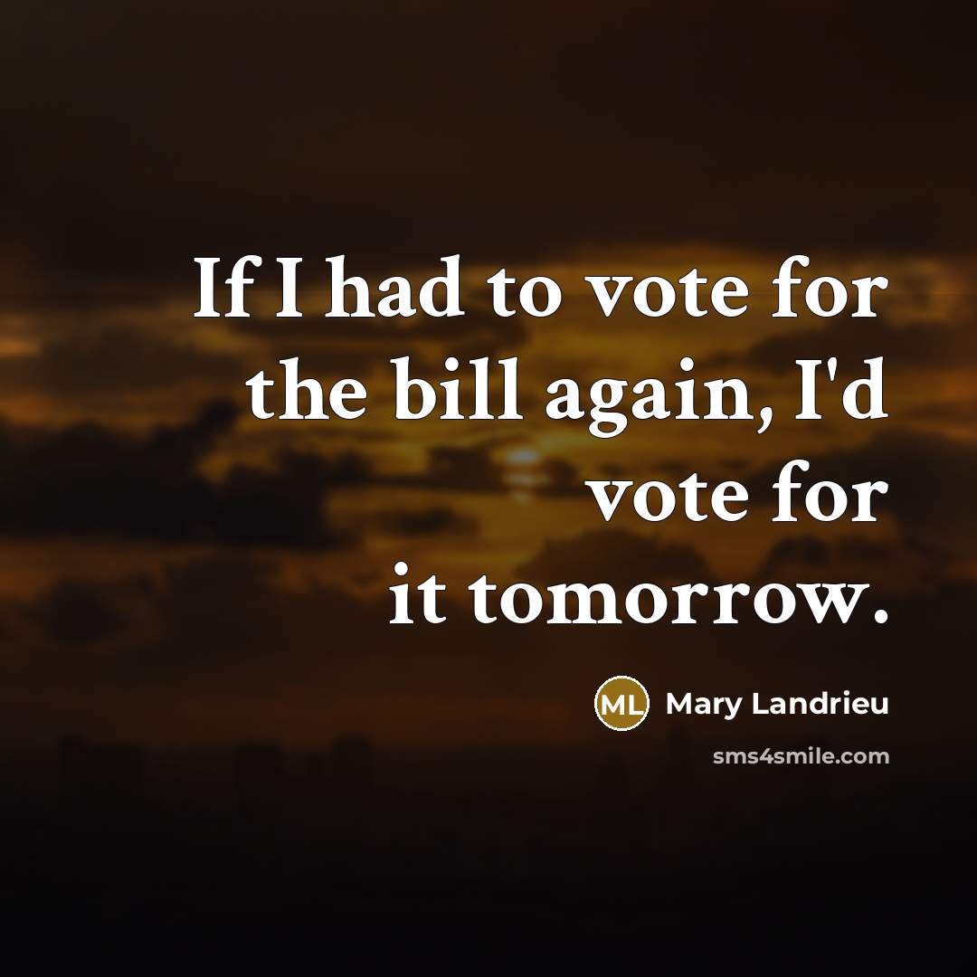 “If I had to vote for the bill again, I'd…” quote by Mary Landrieu