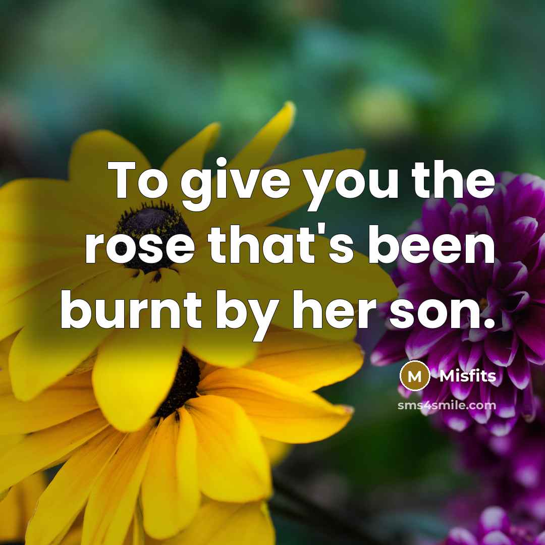 “To give you the rose that's been burnt by her…” quote by Misfits