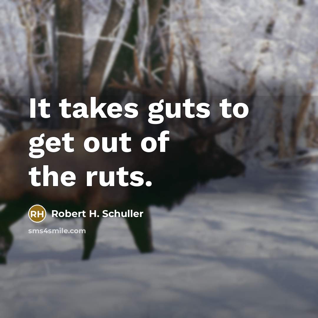 “It takes guts to get out of the ruts.…” quote by Robert H. Schuller