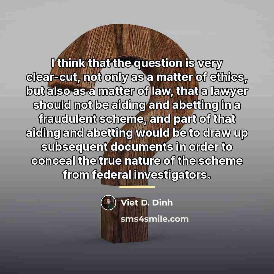 “I think that the question is very clear-cut, not only…” quote by Viet D. Dinh
