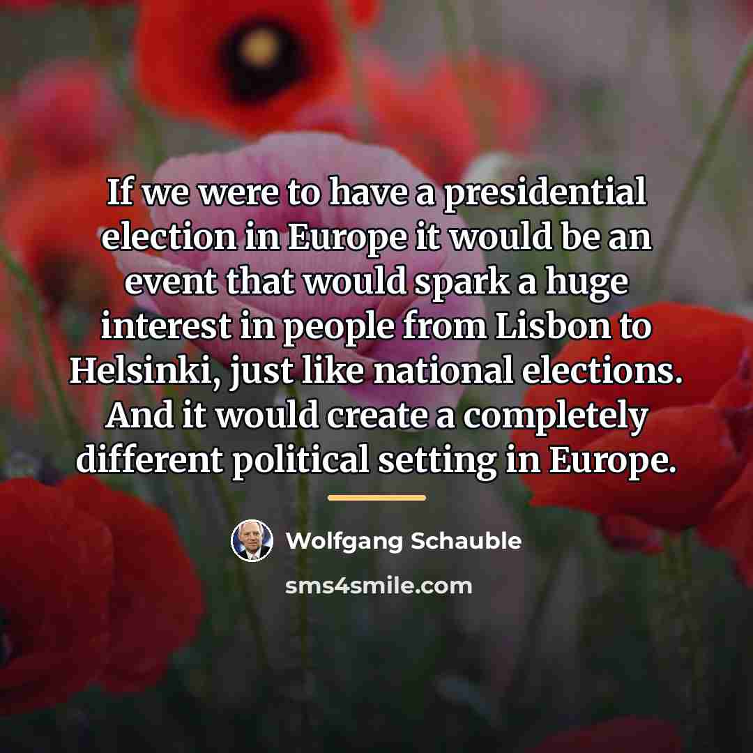 “If we were to have a presidential election in Europe…” quote by Wolfgang Schauble