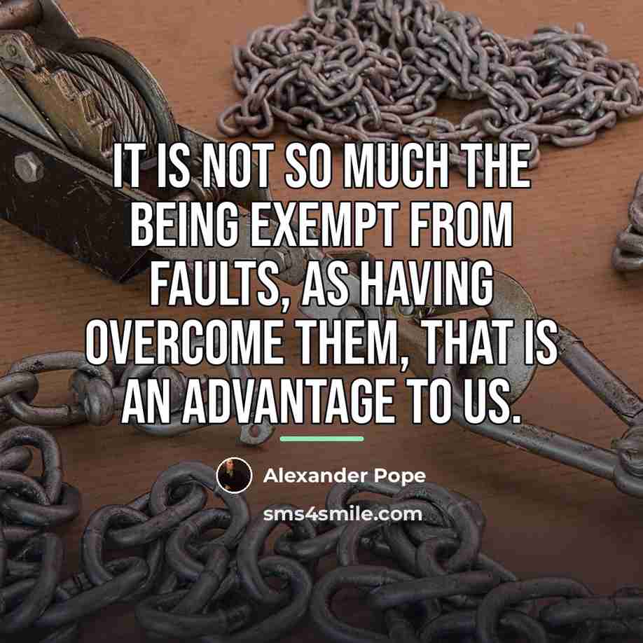 “It is not so much the being exempt from faults,…” quote by Alexander Pope