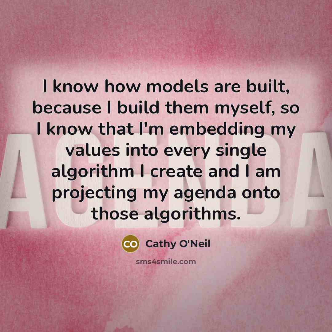 “I know how models are built, because I build them…” quote by Cathy O'Neil