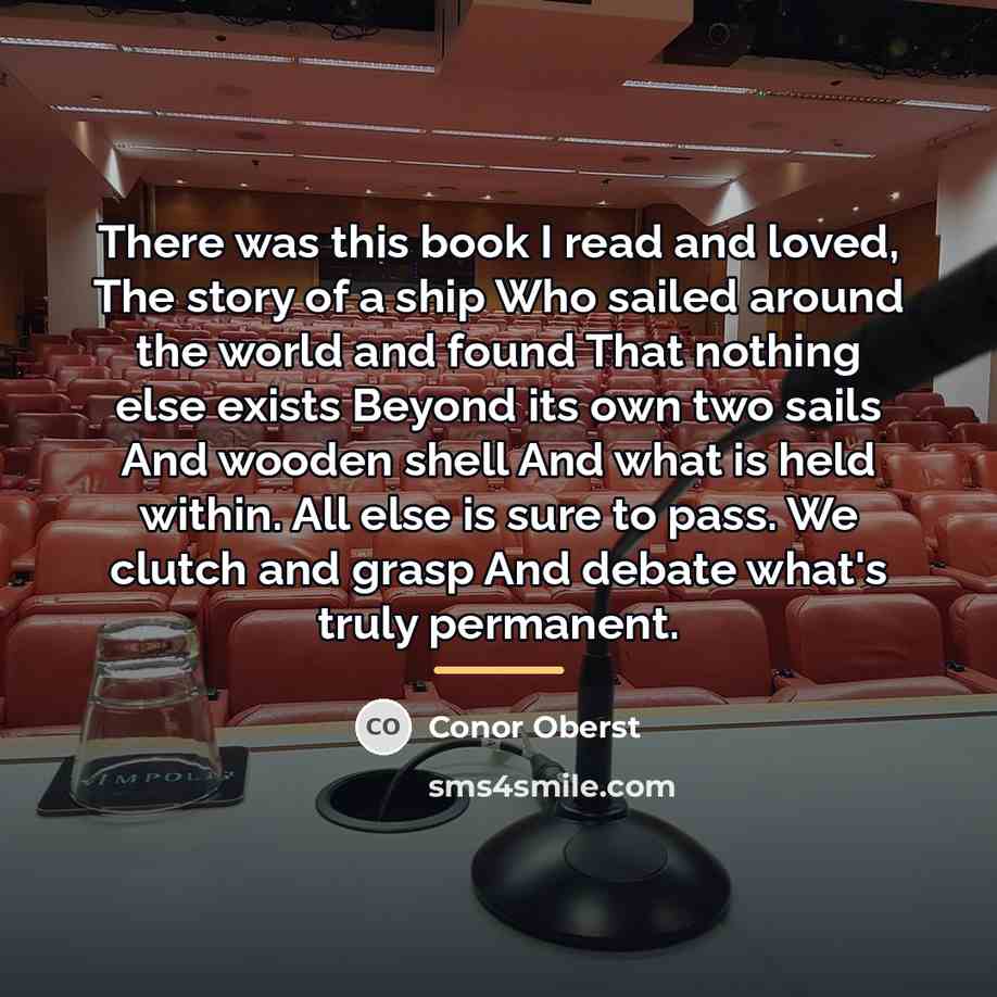 “There was this book I read and loved, The story…” quote by Conor Oberst