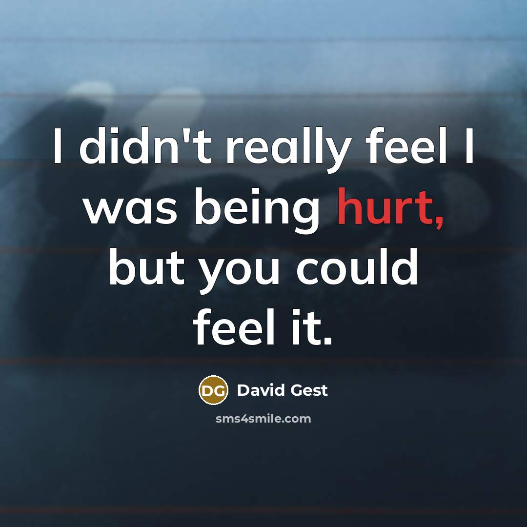 “I didn't really feel I was being hurt, but you…” quote by David Gest