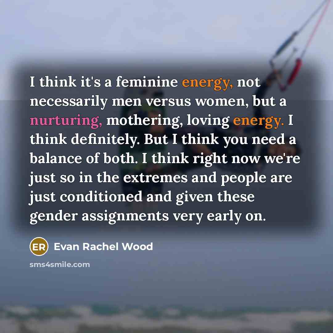 “I think it's a feminine energy, not necessarily men versus…” quote by Evan Rachel Wood
