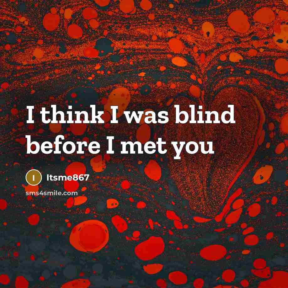 “I think I was blind before I met you…” quote by Itsme867
