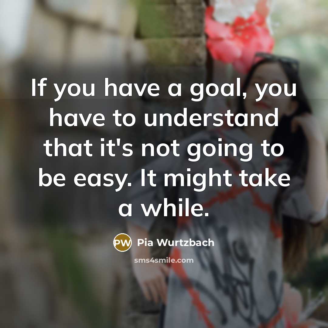 “If you have a goal, you have to understand that…” quote by Pia Wurtzbach