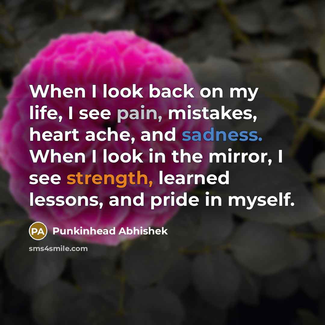 “When I look back on my life, I see pain,…” quote by Punkinhead Abhishek