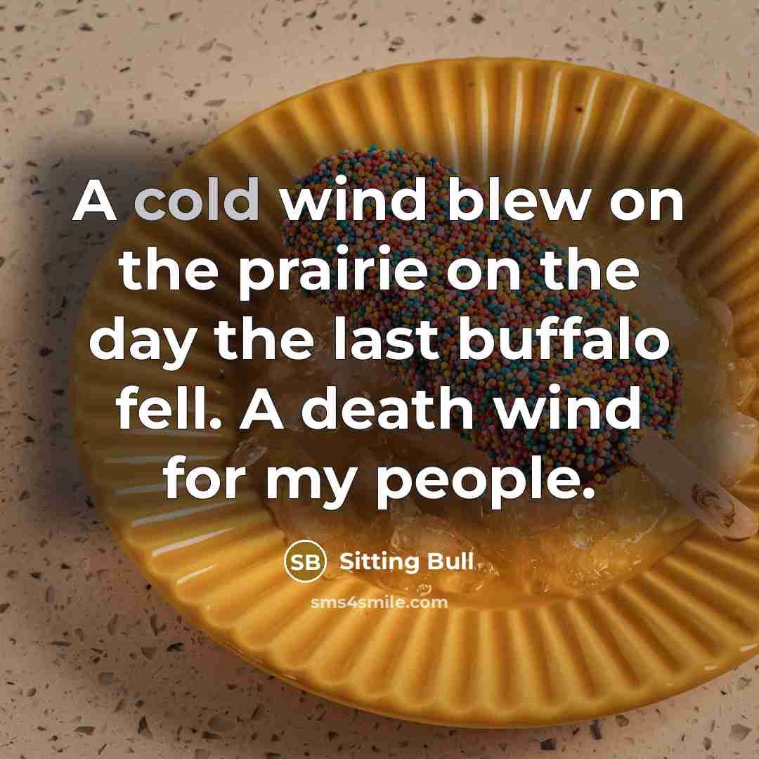 “A cold wind blew on the prairie on the day…” quote by Sitting Bull