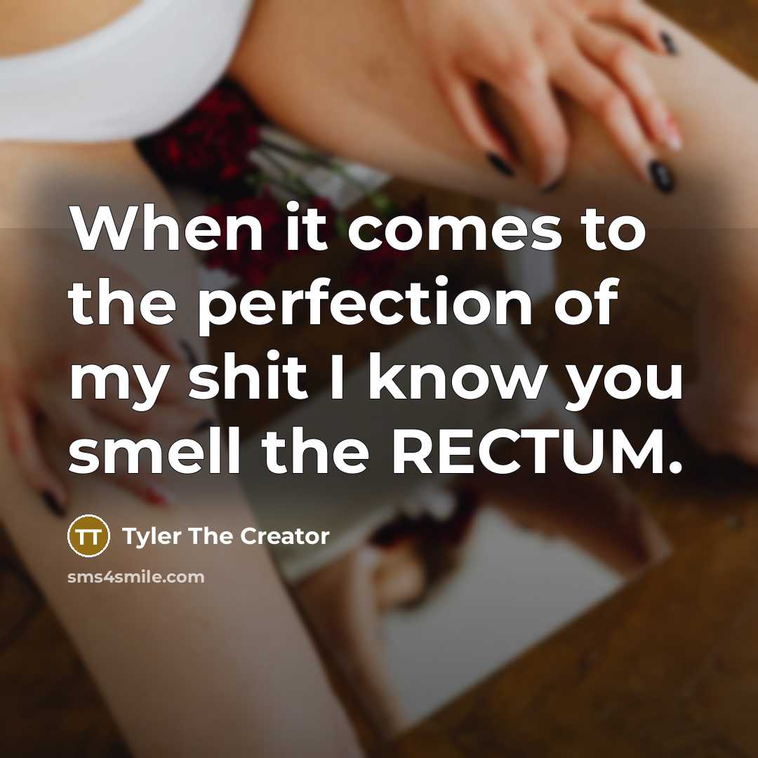 “When it comes to the perfection of my shit I…” quote by Tyler The Creator