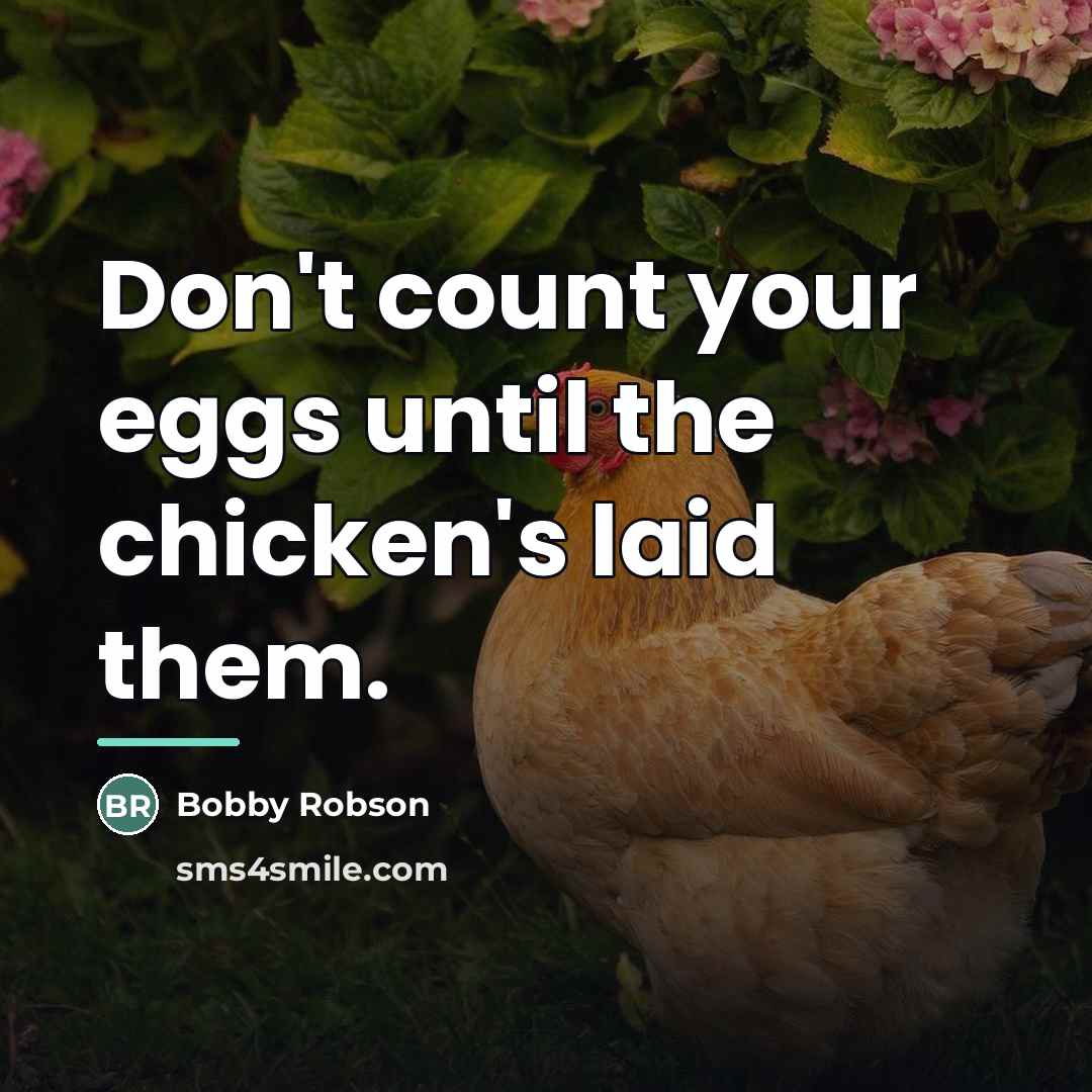 “Don't count your eggs until the chicken's laid them.…” quote by Bobby Robson