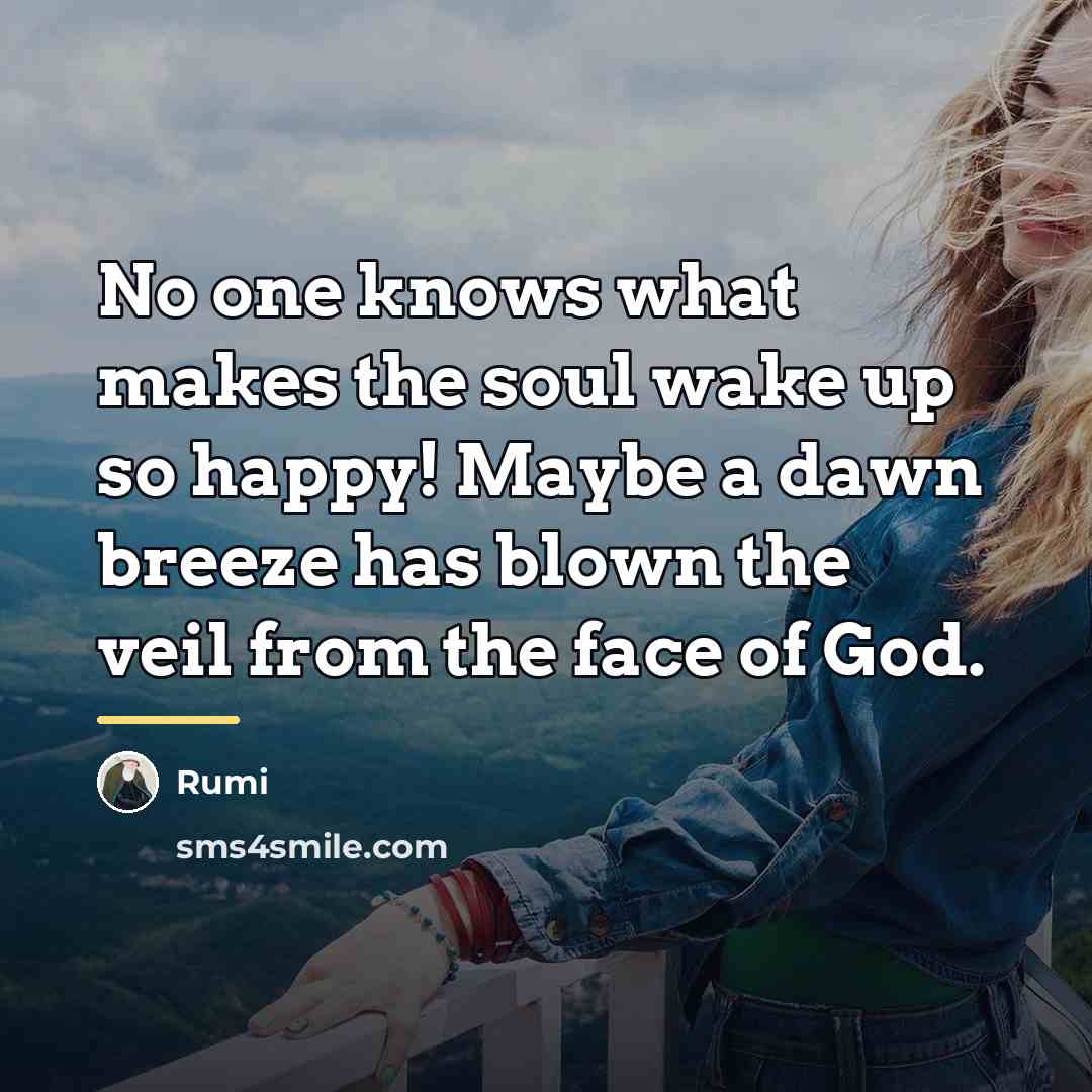 “No one knows what makes the soul wake up so…” quote by Rumi