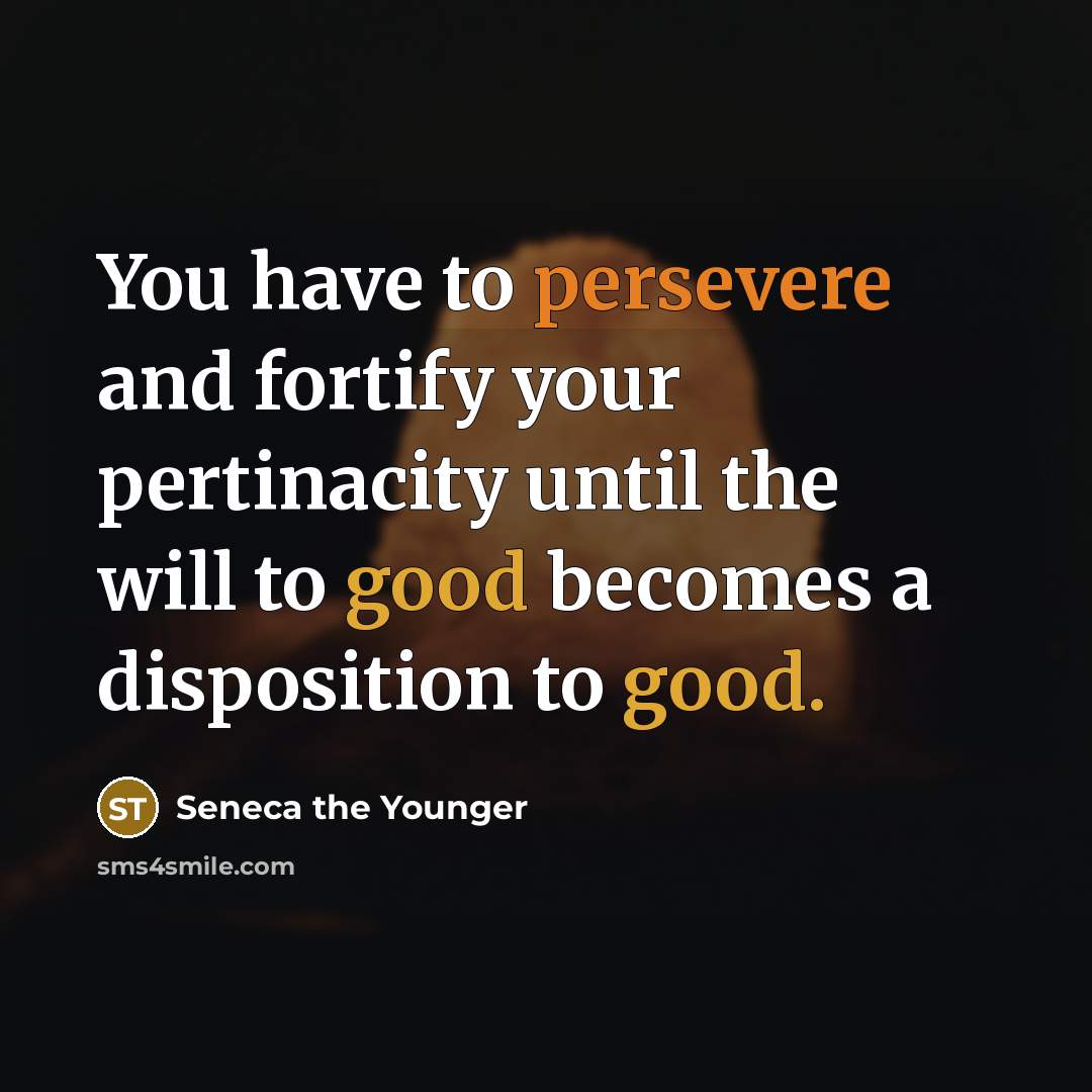 “You have to persevere and fortify your pertinacity until the…” quote by Seneca the Younger