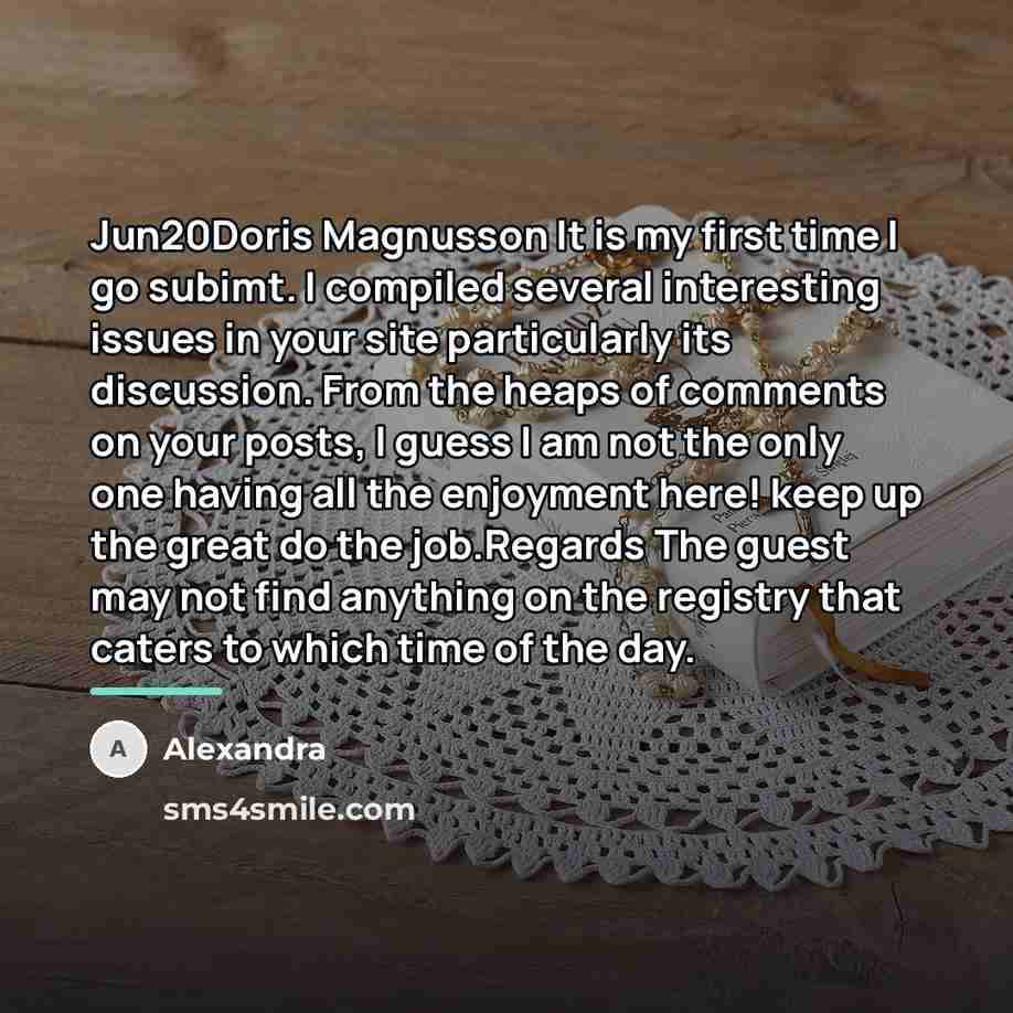 “Jun20Doris Magnusson It is my first time I go subimt.…” quote by Alexandra