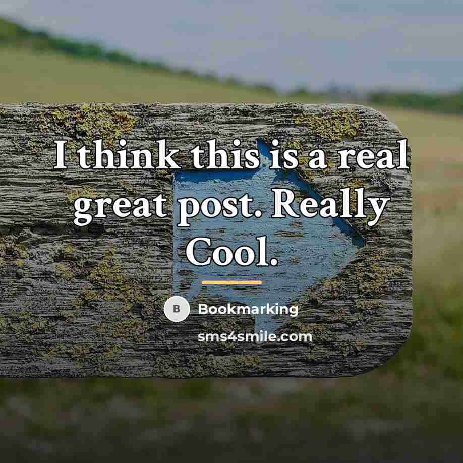 “I think this is a real great post. Really Cool.…” quote by Bookmarking